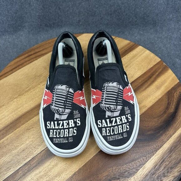 Vans Salzer's Records Ventura CA Foot the Bill Custom X You Slip On Mens 7 - Picture 4 of 16